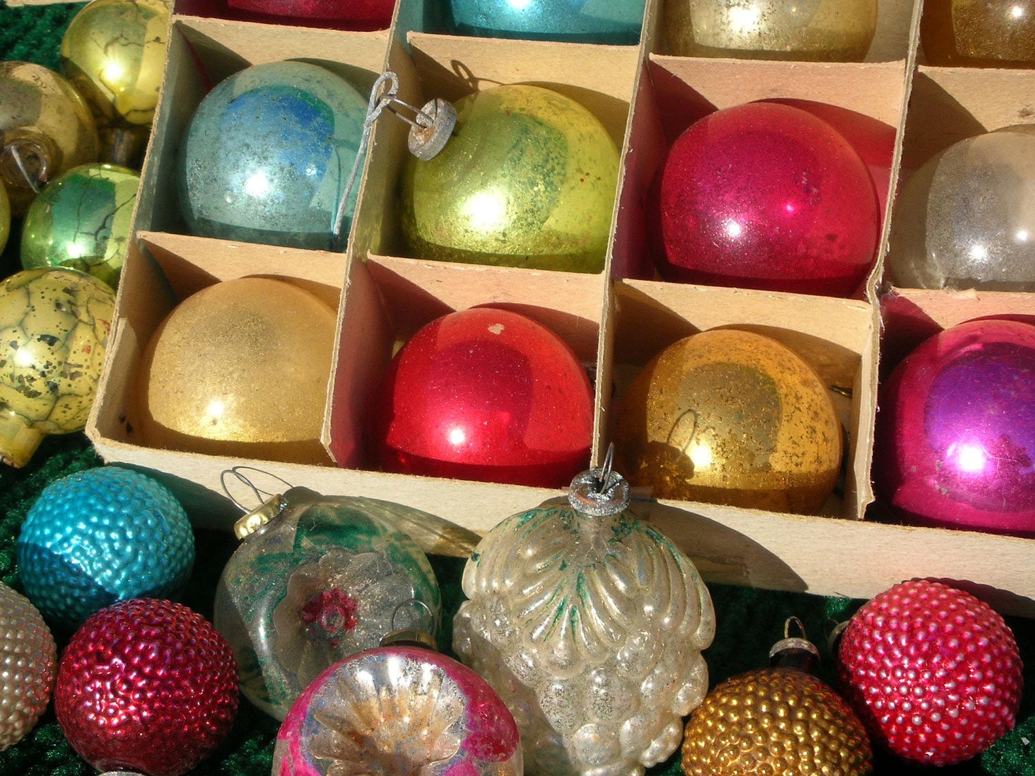 Antique Glass Christmas Ornaments Occupied Japan vintage