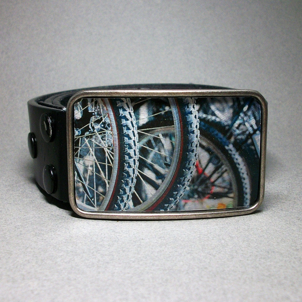 Belt Buckle Bicycle Bike Wheels Tires Mens or Womens