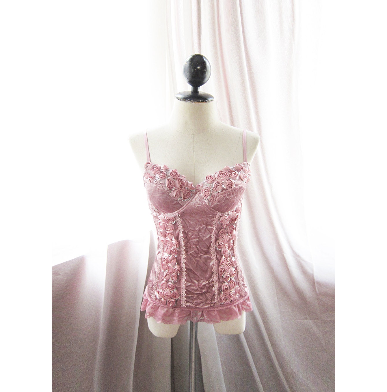 Bridal Temptress Burlesque Rose Blush Pink Marie Antoinette Boudoir Ethereal Jane Austen Alice in Wonderland Moulin Rouge Dress y Corset