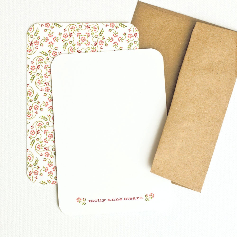 Petite Note Cards, Personalized Stationery, Mother's Day Gift // Set of 10 // FORGET-ME-NOT