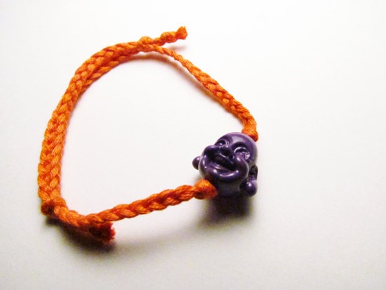 Laughing Buddha Bracelet ( Purple / Orange )