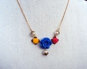 flower pearl multicolored necklace