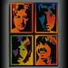 The Beatles Set of 4 Pop Art 3D Mixed Media