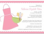 PRINTED - Set of 50 - 5"x7" Bridal Shower Invitations, Kitchen Shower (Kiss the Cook)