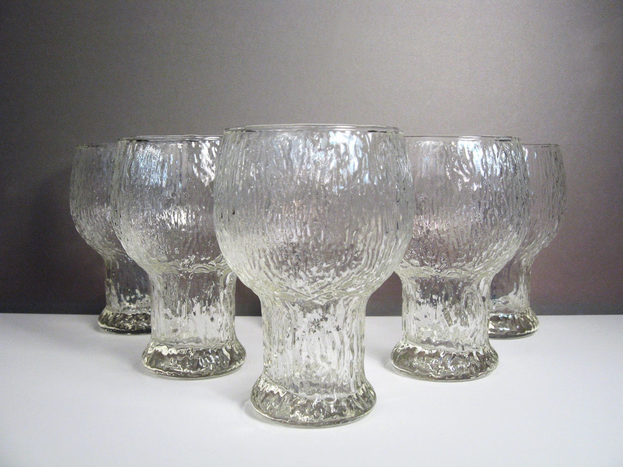 Mid-Century Iittala Kekkerit Inspired Goblets / Water / Drinking / Cocktail Glasses - Set of 6 (more available)