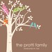 Personalized Custom Love Birds Family Tree for the whole Family - 8x10 - Anniversary Gift for Grandparents