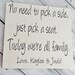 Customized seating plan sign w/names casual seating  "No need to pick a side, just pick a seat. today we're all family. Love bride & groom