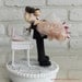 Workaholic couple wedding cake topper Gift Decoration - Stop working on the computer or we are late for ceremony
