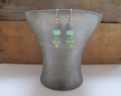 Stacked Gemstone Earrings - Stacked Aventurine and Jade