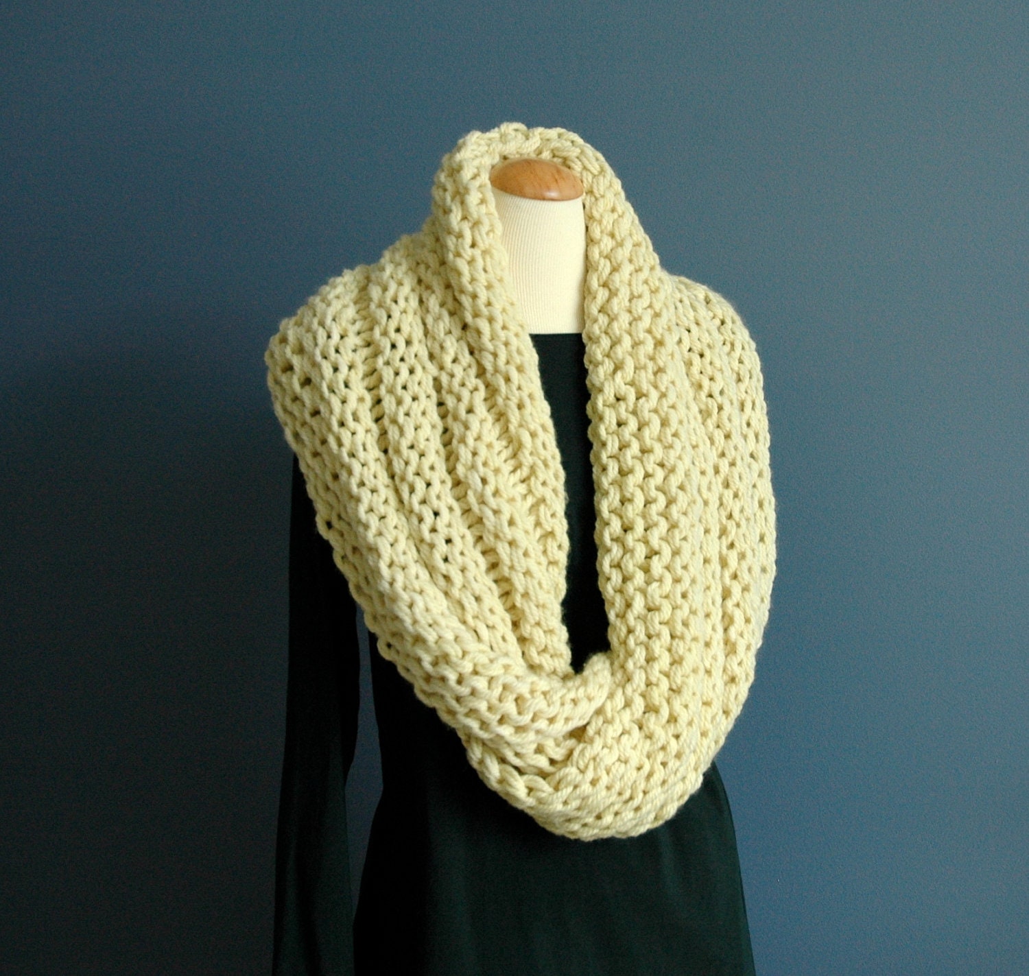 Chunky Knitted Neck Cowl - Creamy merino wool, extra soft and bulky