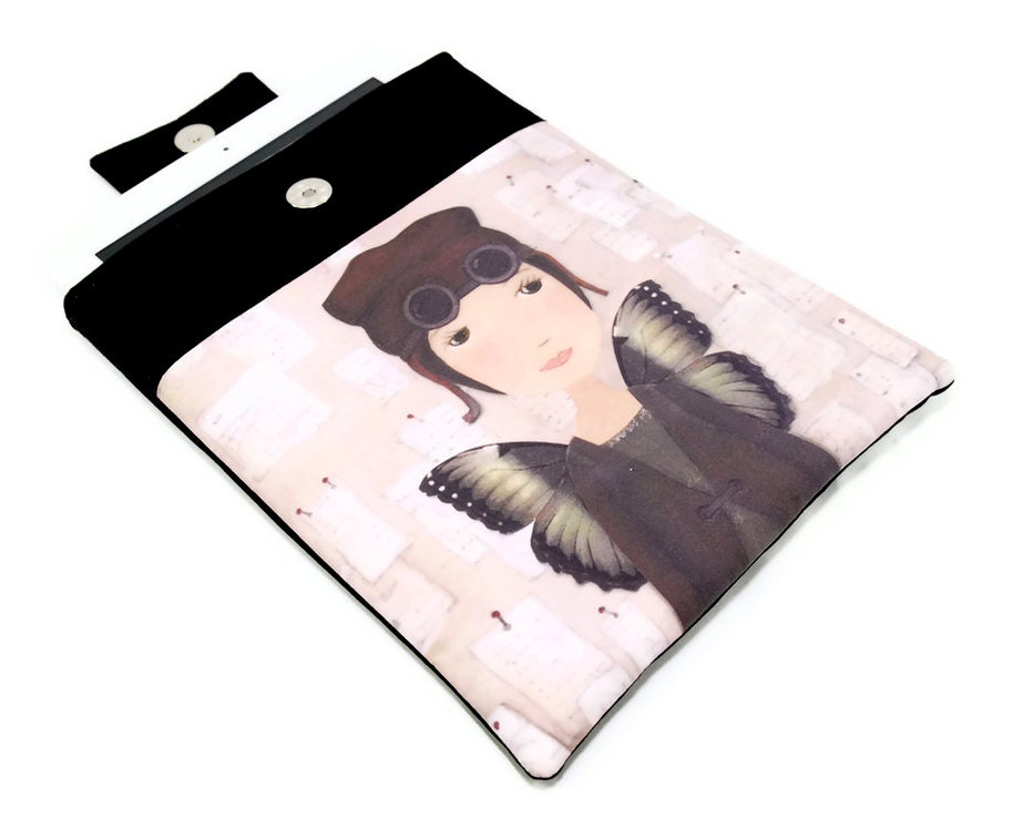 iPad cover Case Padded iPad Sleeve, Fashion Girl iPad sleeve, fabric printing
