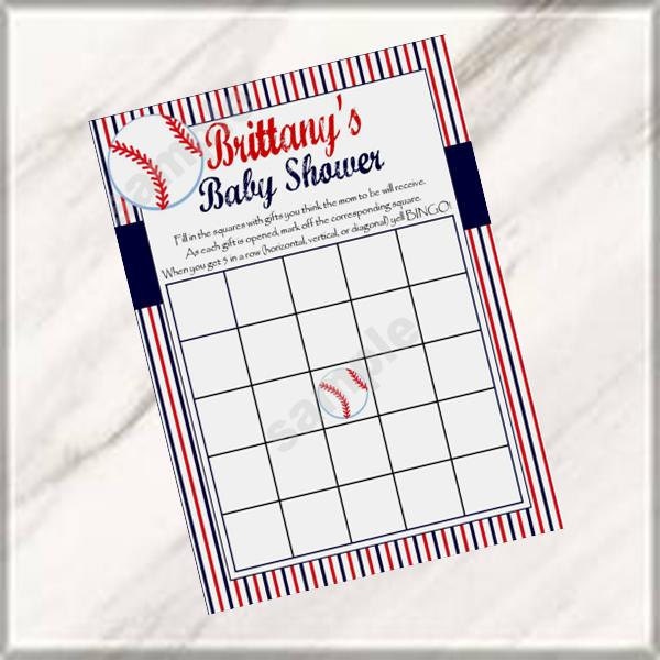 Baseball Baby Shower Bingo Game Cards (Digital Printable File)