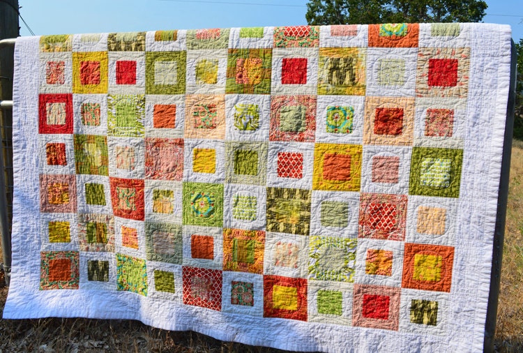 Small Plates multicolor queen size quilt
