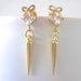 Tiny Bow with CZ and Gold Spike Earrings