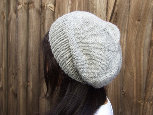 Katharina Dove Grey Slouch Hat in Wool Alpaca