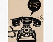 Large illustration print 11.70 x 16.50 (A3). Riing Riing. (Special spring offer: Get a geometric poster for free)