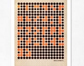 Large illustration print 11.70 x 16.50 (A3). Braille Alphabet N.2. (Special spring offer: Get a geometric poster for free)