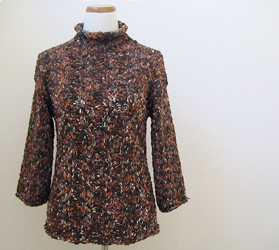 Dark Brown Semi Long Sleeves Sweater