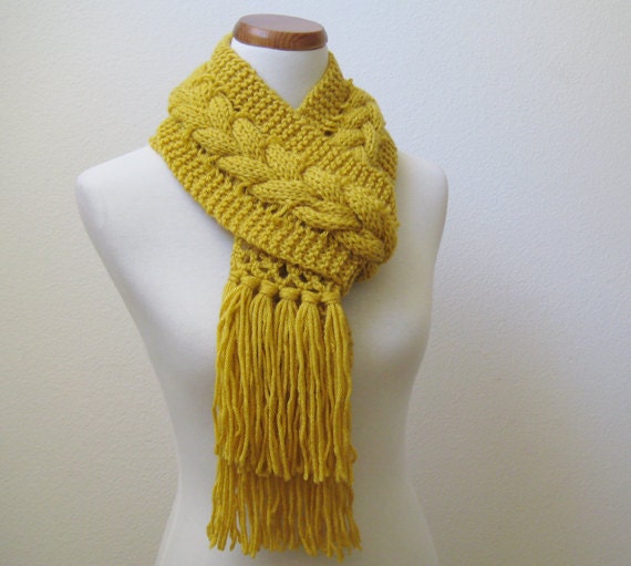 Yellow Mustard Twisted Scarf