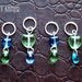 OOAK Blue/Green Hearts: Stitch Markers for your knitting projects - set of 4