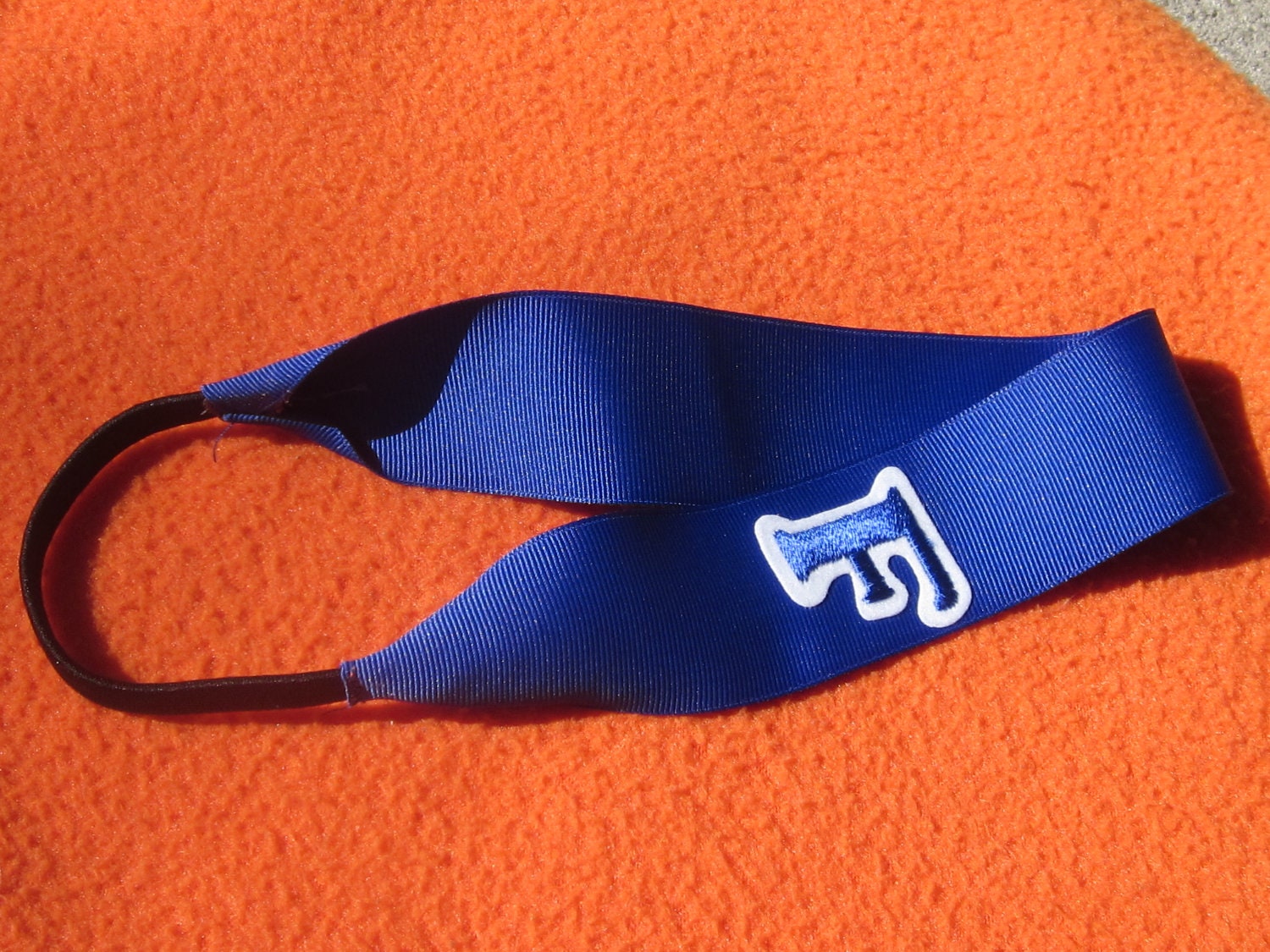 Gator Blue Grosgrain Ribbon 1 1/2" Wide Headband with Embellished with Large F - University of Florida