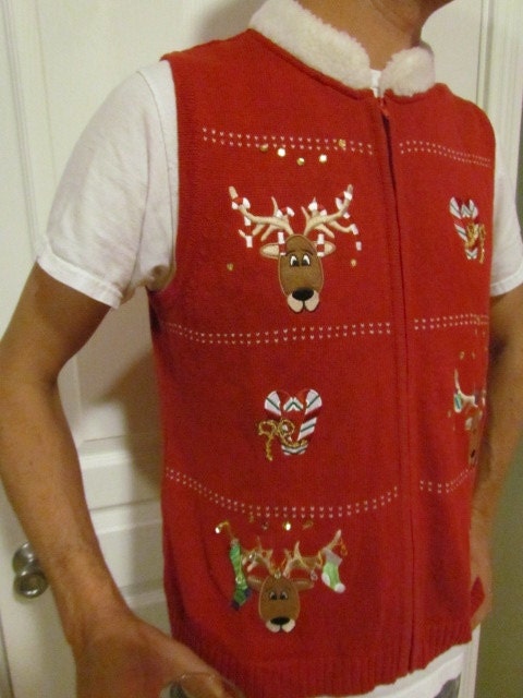 Ugly Christmas Sweater Vest, SIZE XL