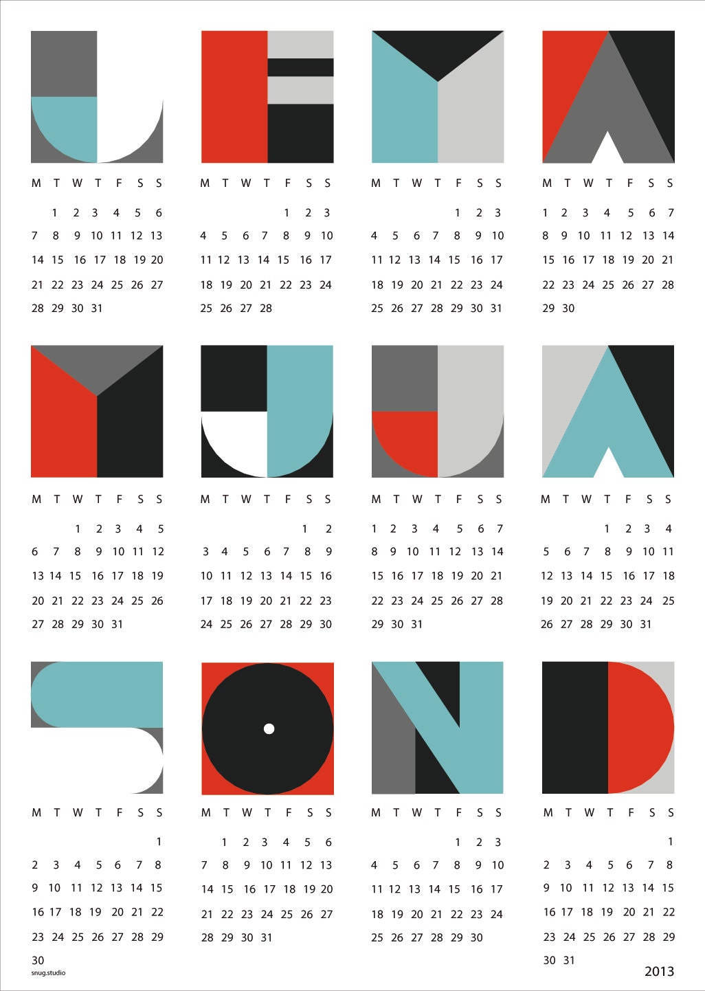 SALE calendar 2013
