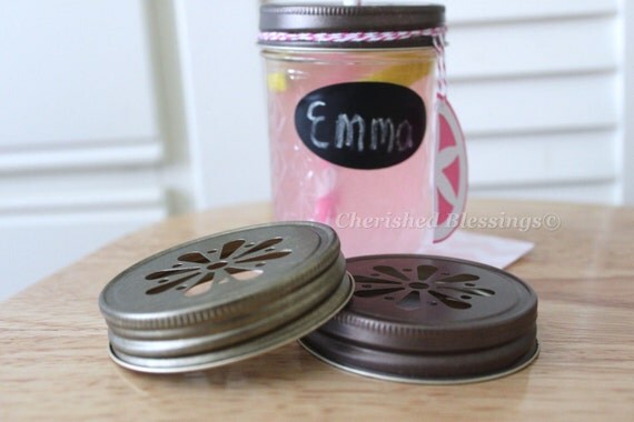Mason Jar Lids, 75 GOLD Daisy Stamped, Mason Jar Lids, Table Setting, Kids Birthday Party Wedding Baby Bridal Shower Favors Il_570xn