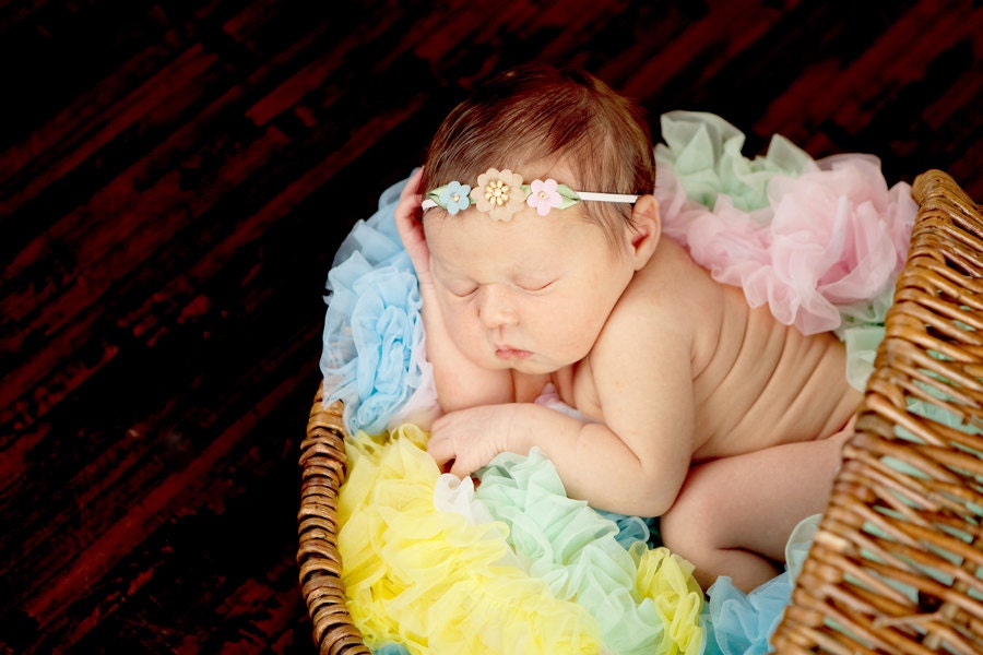 Baby headband, newborn headband, adult headband, child headband and photography prop The single sprinkled- GRETA  headband