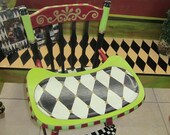ON SALE - Vintage Painted High Chair Funky Whimiscal