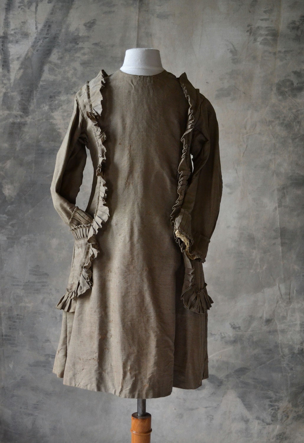 1800s Childs Dress, linsey woolsey.