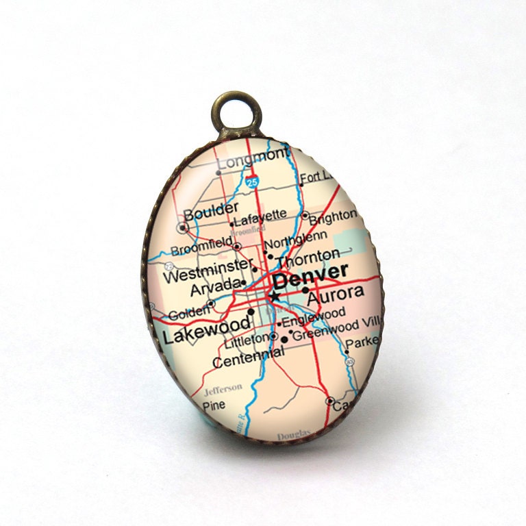 4 pcs Denver Map Pendant, Denver Colorado Map Jewelry, Resin Pendant, , Colorado Jewelry, US Map 18x25mm A38-09-228