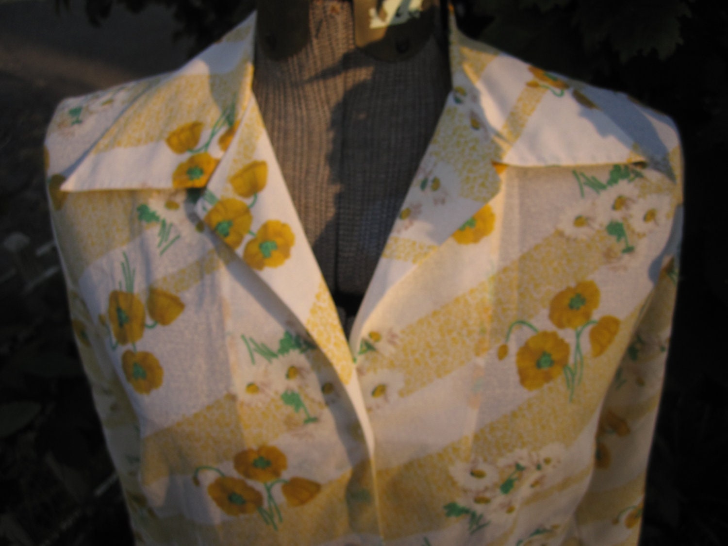 golden poppies - semi sheer vintage blouse