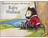 Regular or Baby Shower Bookplate STICKERS  - Teddy Bear Pondering -  Great for Baby Shower Gift