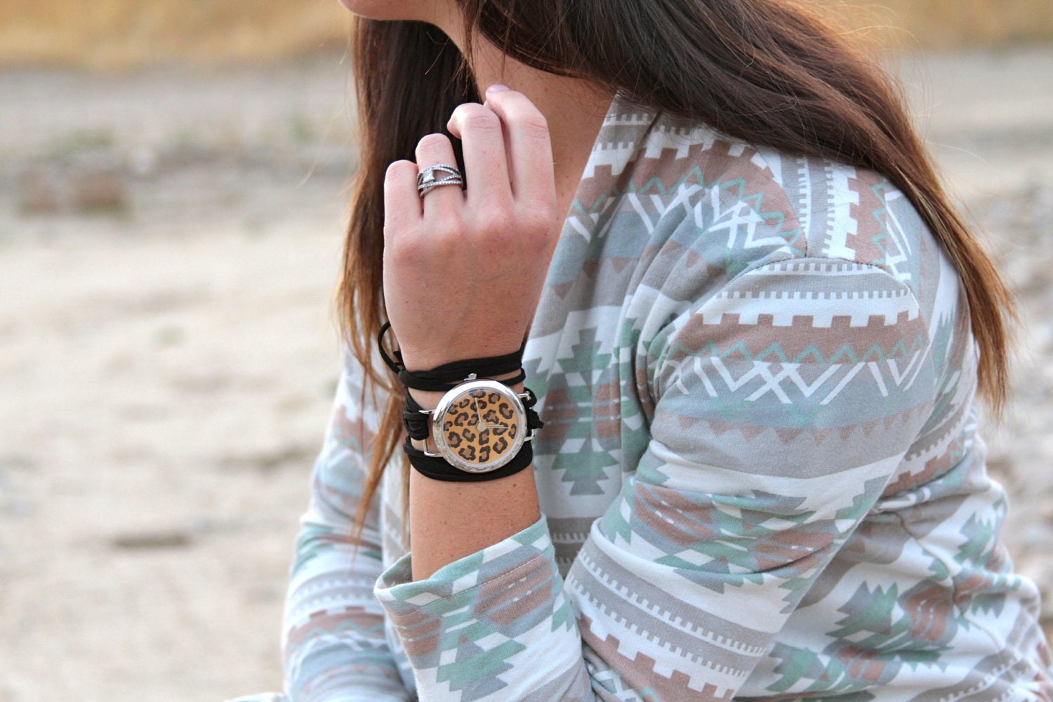 Leopard Print Wrap Watch - Choose your Color Suede - Vegan Friendly