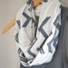 INFINITY SCARF - Screen Printed - Gray Chevron on Cream