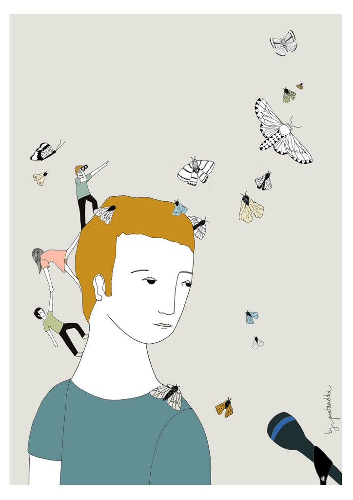 Moth boy  - A4 print