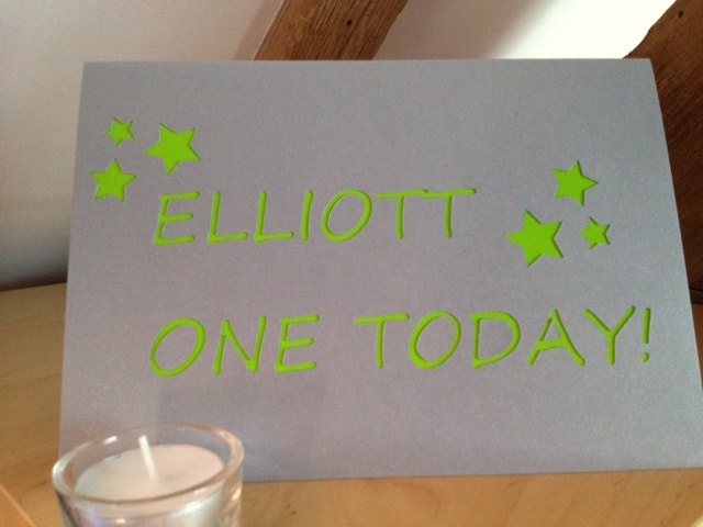 Any name Custom First Birthday card (any age)