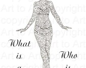 WOMAN PRINT of Original Art piece. Poster Digital Image (289) you print room decor gift to loved one -instant DOWNLOAD