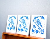 block art print- bird on branch