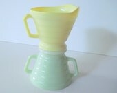 Hazel Atlas Sugar Creamer Moderntone Mid Century Mint Green Yellow Art Deco Kitschy Retro French Country Cottage Chic