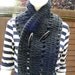 black scarf, button scarf,black cowl:crochet scarves, winter fashion