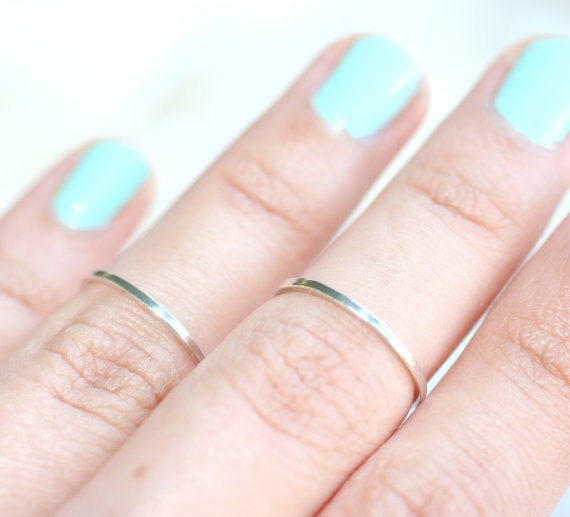 2 STERLING SILVER KNUCKLE Rings Size 5-6