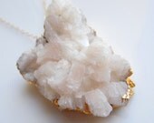 Druzy Necklace In Light Pink
