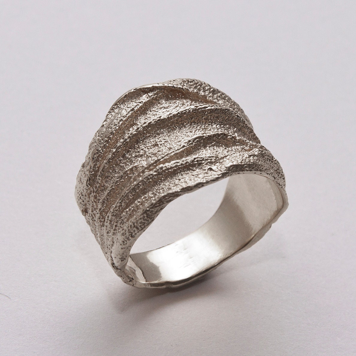 Golden Rag No.3 - Sterling Silver Ring , Unisex Ring , Wedding Ring , Wedding Band , Mens Ring, Free Shipping