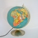 Vintage World Globe Mid Century Art Deco 1957 - Illuminated Glass Rand McNally