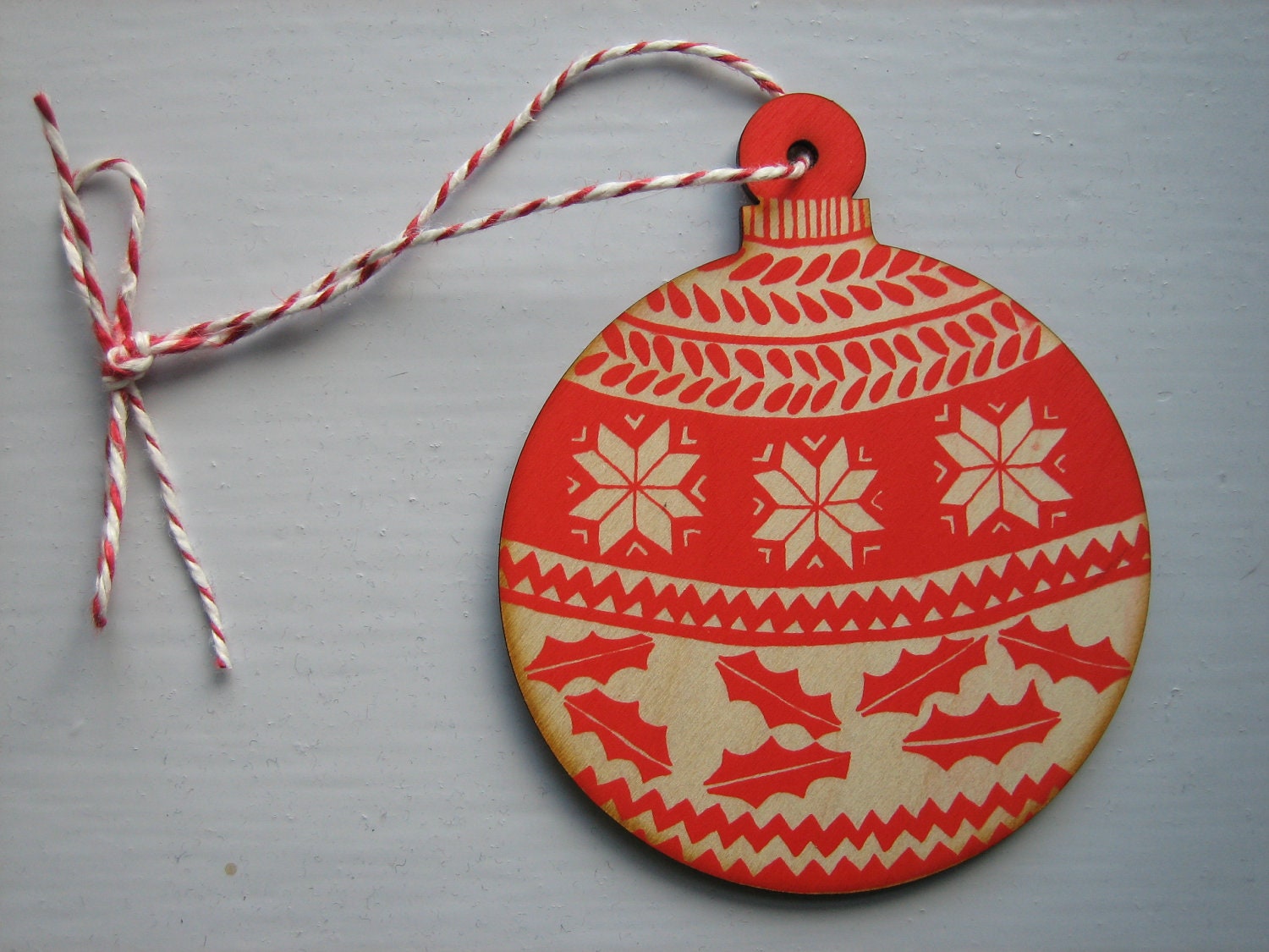 Wooden bauble Christmas decoration