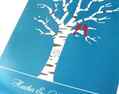 Birch Tree Wedding Guestbook Alternative with 3D leaves - Customized - Starting at 65 Dollars