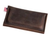Leather iPhone 5 Wallet - Brown - Classic plain front - 100% Full Grain Leather - Made in the U.S.A. - Free Shipping