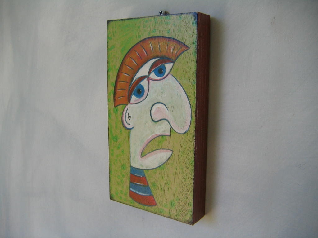 Pablo, Original Acrylic Painting on Wood by Fig Jam Studio